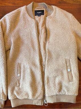 Pull&Bear Beige Teddy Bomber Jacket